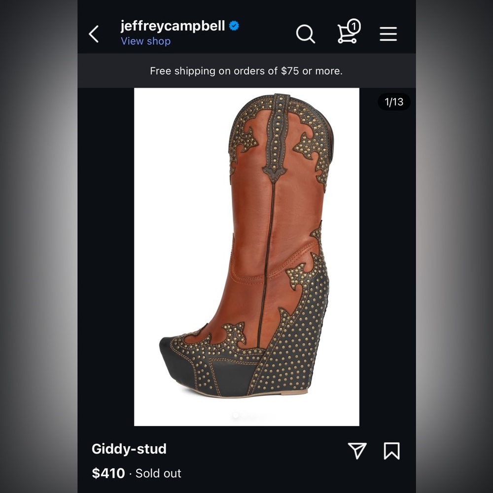 NIB Jeffrey Campbell Giddy- Stud Boots